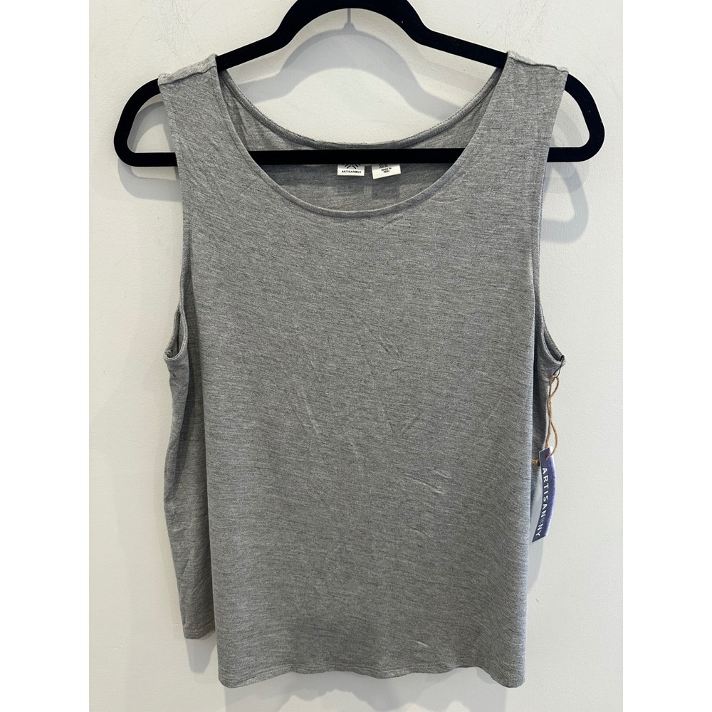 Artisan NY Womens XL Heather Gray Modal Blend Scoop Neck Tank Top NWT super soft